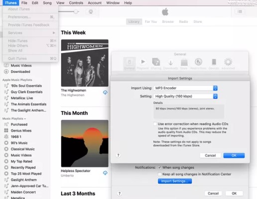 Convert Music File Formats in iTunes