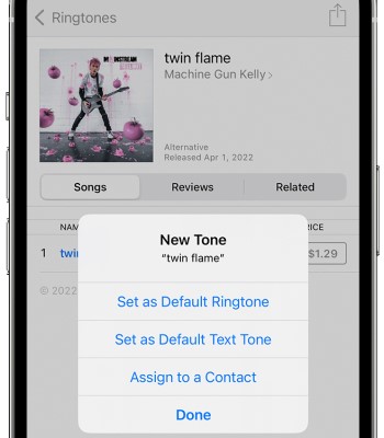 iTunes を使用して Apple Music 着メロを作成する