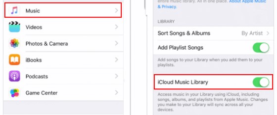 Отключить музыкальную библиотеку iCloud и снова включить ее