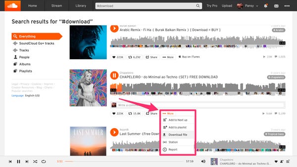 Web を使用して SoundCloud から音楽をダウンロードする