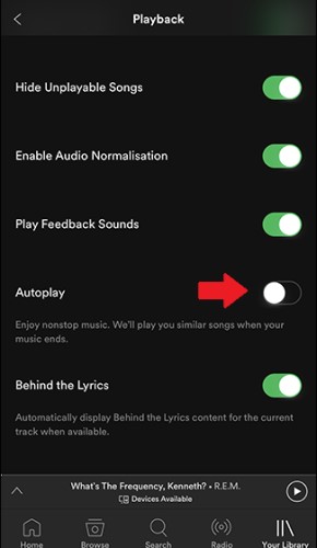 Turn Off Spotify Automatische Wiedergabe