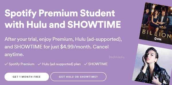 Get Spotify and Hulu Bundle Student Discount