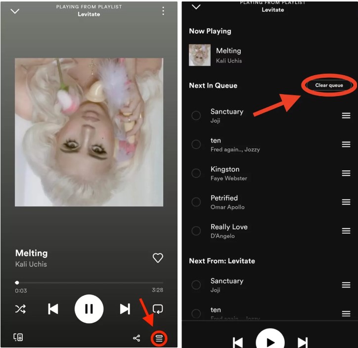 如何清除 Spotify 在 Android/iOS 上排队？