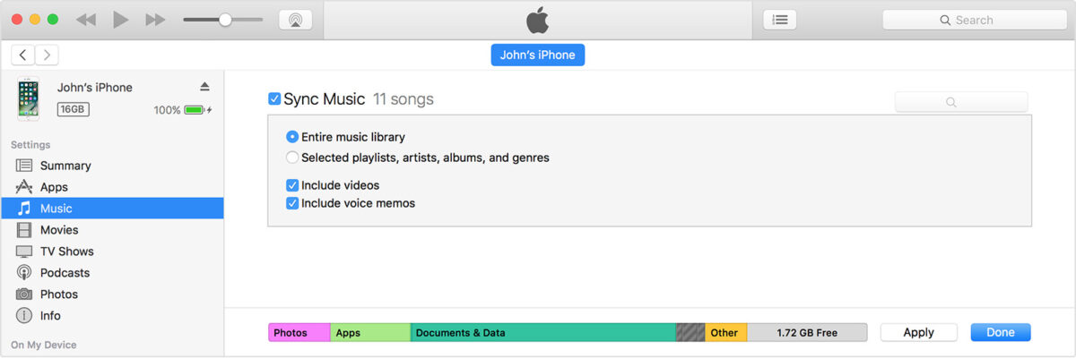 Transfer Spotify Musica su iPad con iTunes