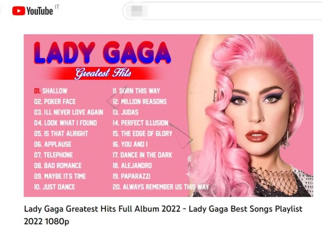 Pobierz albumy Lady Gaga na Youtube Online