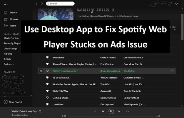 直し方 Spotify Web Player が広告でスタックする