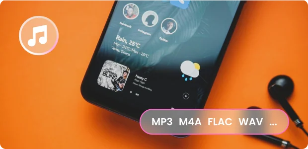 Convert Music to Common MP3, M4A, WAV and FLAC